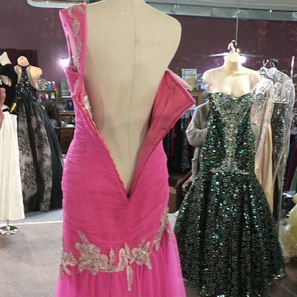 Sherri Hill Rhinestone Applique Slit Front Dress - Picture 12 of 13